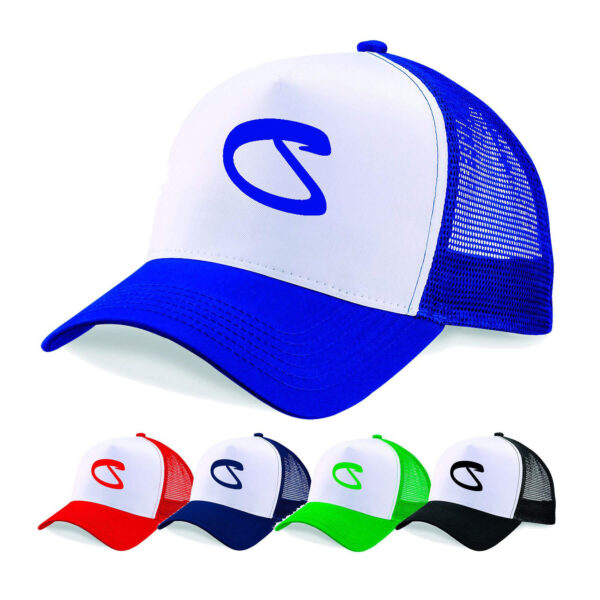 Custom embroidered caps showcasing personalized designs and logos for branding and style.