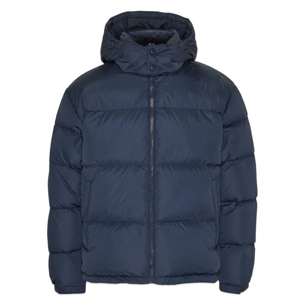 A custom puffer jacket designed for warmth and comfort, suitable for both men and women, featuring a hood and quilted design for added protection.