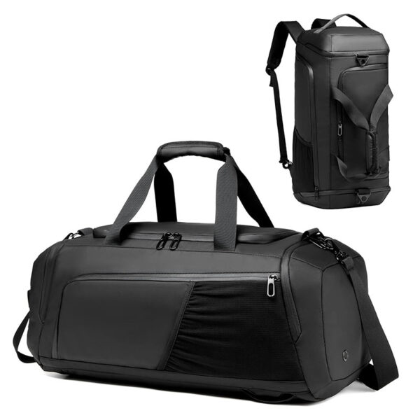 A selection of custom gym bag featuring team logos and personalized designs for athletes and teams.